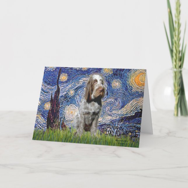 Carte Starry Night - Italien Spinone (roan) (Devant)