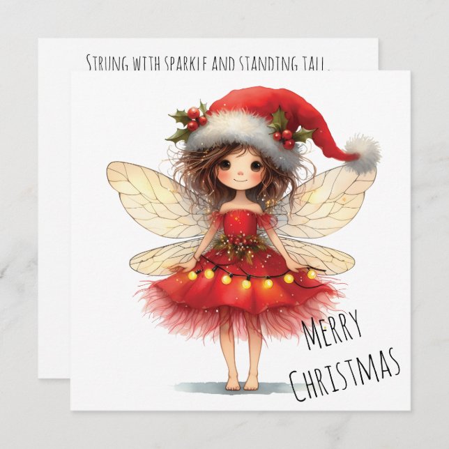 Carte Starry Winged Fairy Holiday Card (Devant / Derrière)