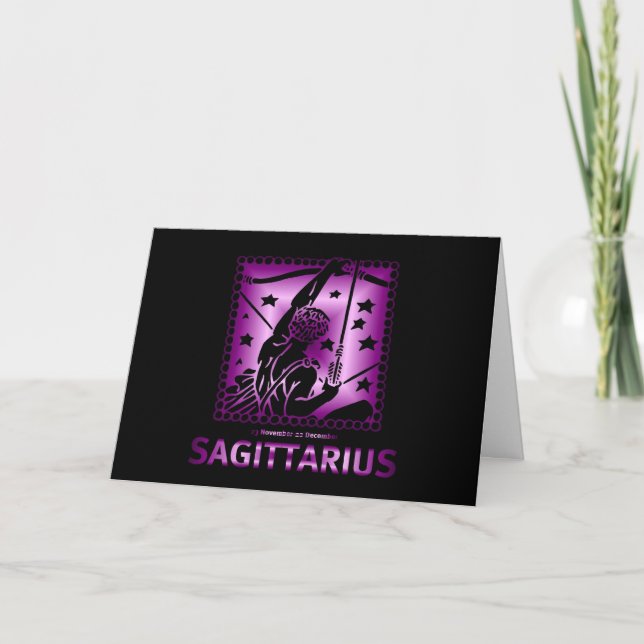 Carte Starsign de Sagittaire de joyeux anniversaire (Devant)
