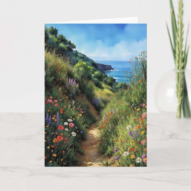 Carte Station d'aquarelle Big Sur California (Devant)