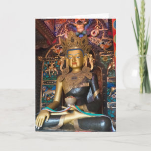 Carte Statue bouddhiste dans le monastère de Litang