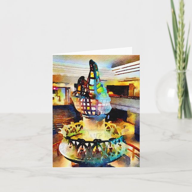 Carte Statue d'aquarelle de torche de liberté (Devant)