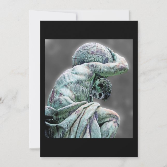 Carte Statue de Bismarck, Berlin, Atlas du Dieu grec, Ba (Devant)