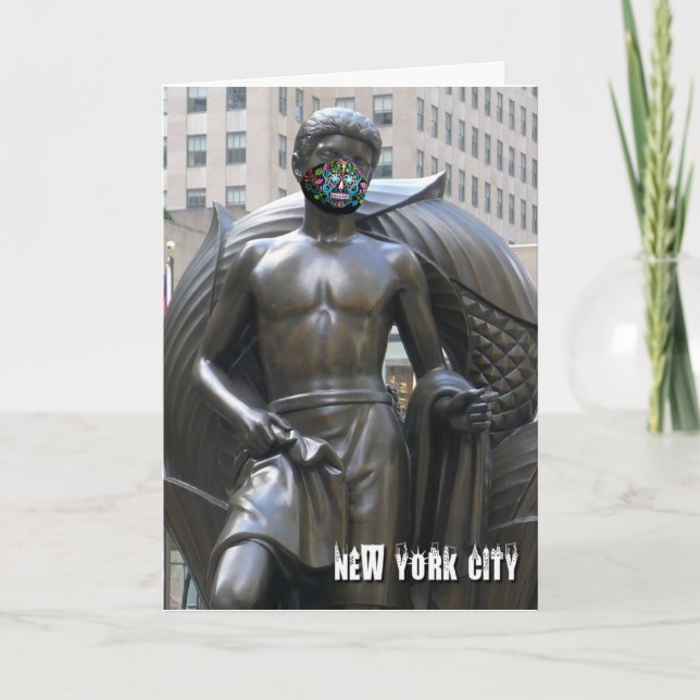 Carte Statue de la jeunesse avec masque de visage de cal (Devant)