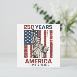 Carte Statue de la Liberté américaine 250e anniversaire 