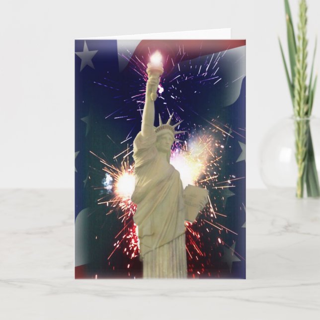 Carte Statue de la Liberté avec feux d'artifice pour 4 j (Devant)