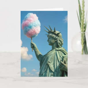 Carte Statue de la Liberté d'anniversaire avec barbe à p