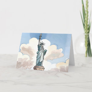 Carte Statue de la Liberté Monument aquarelle