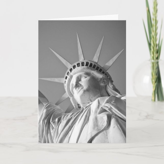 Carte Statue de la Liberté noir blanc (Devant)