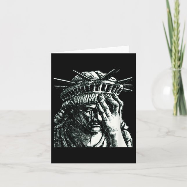 Carte Statue De La Liberté Pleurant Anti Trump Résistez  (Devant)