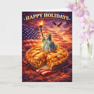 Carte Statue de la Liberté, tarte aux pommes joyeuses fê