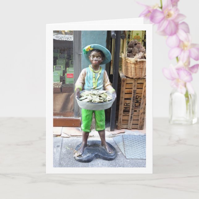 Carte Statue de la rue espagnole, Valence, Espagne (Orchidée)