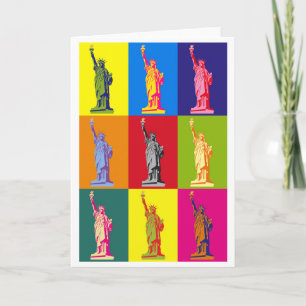 Carte Statue de Liberty Pop Art