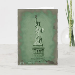 Carte Statue d'effet de photo de la liberté endommagée