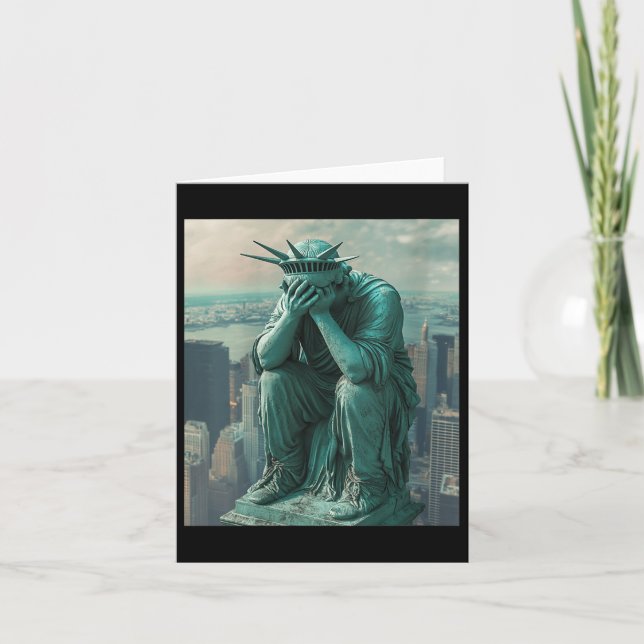 Carte Statue Des Femmes De Liberté Facepalm Col V (Devant)