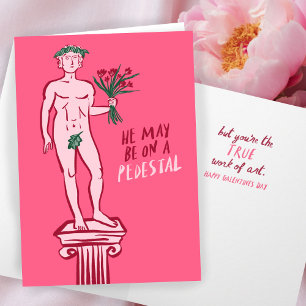 Carte STATUE GALENTINE Saint-Valentin Fantaisiste Drôle 