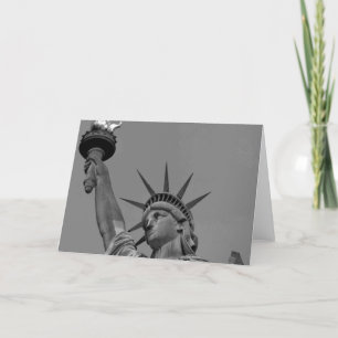 Carte Statue noire et blanche de Liberty New York