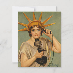Carte Statue vintage de la liberté, Guerre patriotique d