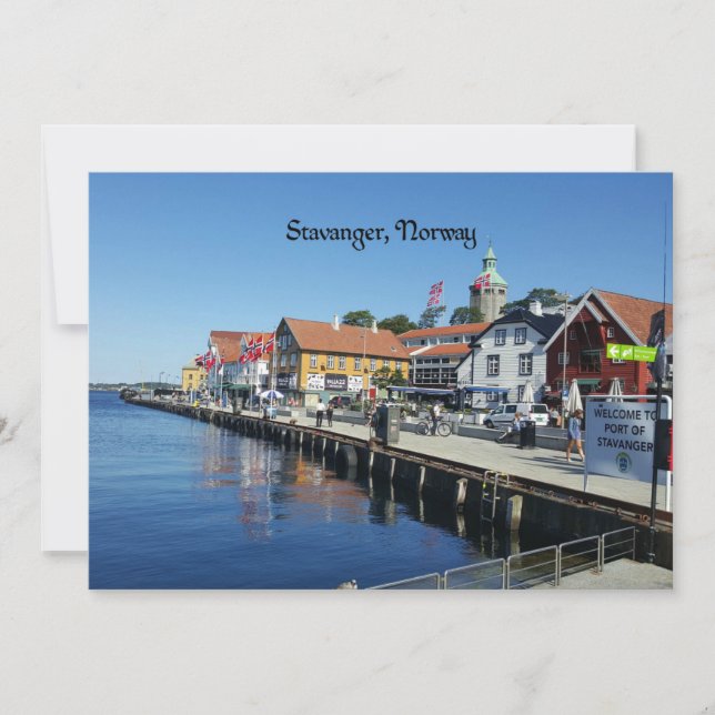 Carte Stavanger, Norvège photo pittoresque, (Devant)