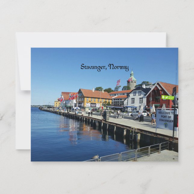 Carte Stavanger, Norvège Photographie pittoresque (Devant)