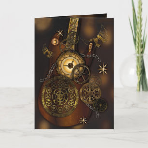 Carte Steampunk Anniversaire Papa Metal Gears Guitare