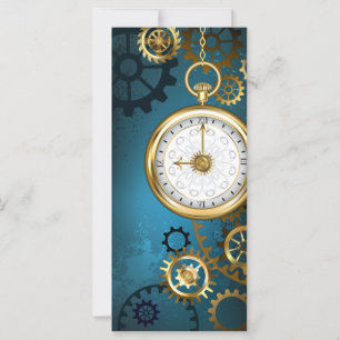 Carte Steampunk Arrière - plan turquoise avec Gears