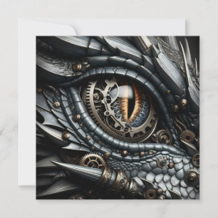 Carte Steampunk Dragon Eye Closeup Ai Art