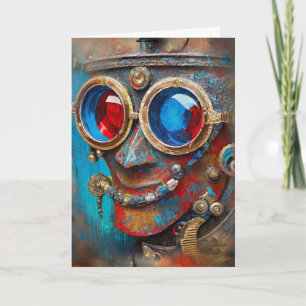 Carte Steampunk The Tin Man Portrait avec citation