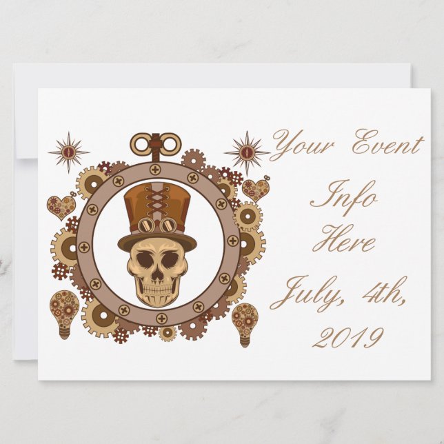 Carte Steampunk Thème Top Hat Skull Thunder_Cove (Devant)