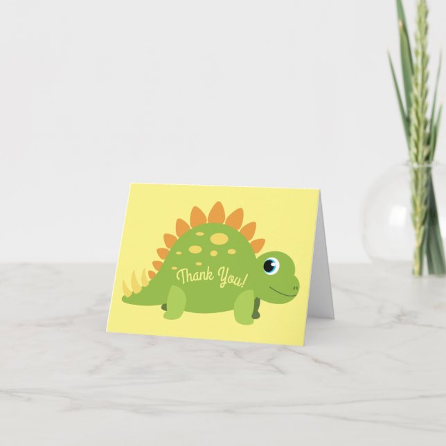 Carte Stegosaurus Dinosaur Merci de fête d'anniversaire (Devant)