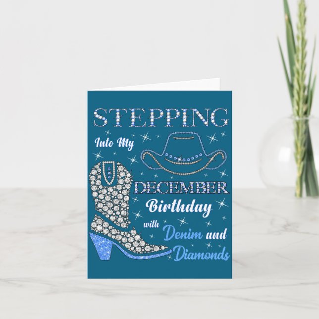 Carte Stepng Into My December Birthday With Denim And Di (Devant)