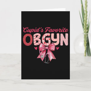 Carte Stéthoscope de coquette d'Ob-gyn favori de Cupidon