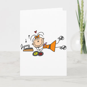 Carte Stick Figure 50's Girl T-shirts et cadeaux