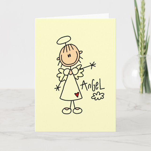 Carte Stick Figure Angel T-shirts et cadeaux (Devant)