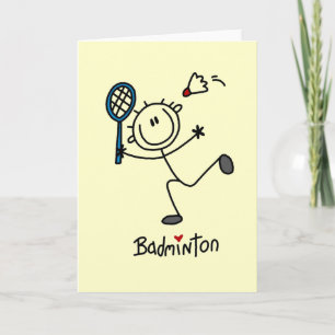 Carte Stick Figure Badminton T-shirts and Gifts