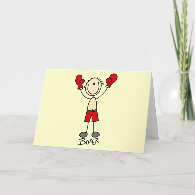 Carte Stick Figure Boxing T-shirts et cadeaux (Devant)