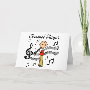 Carte Stick Figure Clarinet Lecteur Tshirts et cadeaux
