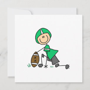 Carte Stick Figure Football Vert