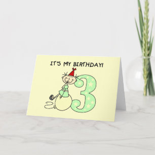 Carte Stick Girl 3e Anniversaire Tshirts et cadeaux
