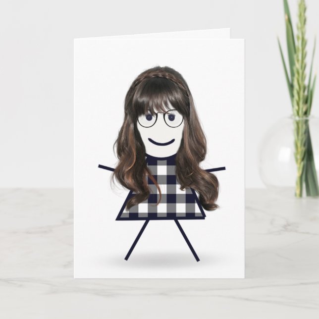 Carte Stick Girl pour soeur (Devant)