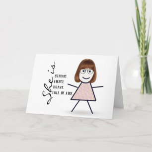 Carte Stick Girl with Hair for Mom