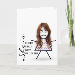 Carte Stick Girl with Hair For Mom