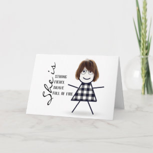 Carte Stick Girl with Hair for Mothers Day