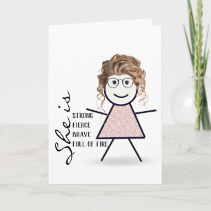 Carte Stick Girl with Hair For Sister