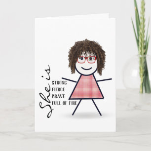 Carte Stick Girl with Hair For Sister
