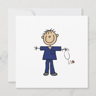 Carte Stick mâle Figure Infirmière Peau moyenne