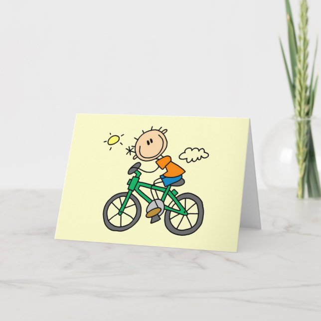 Carte Stick masculin Figure Bicycliste Tshirts et cadeau (Devant)