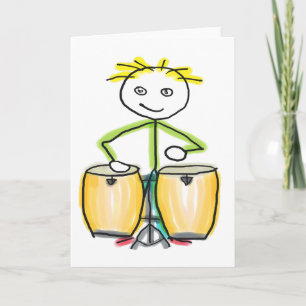 Carte Stickman jouant de la conga