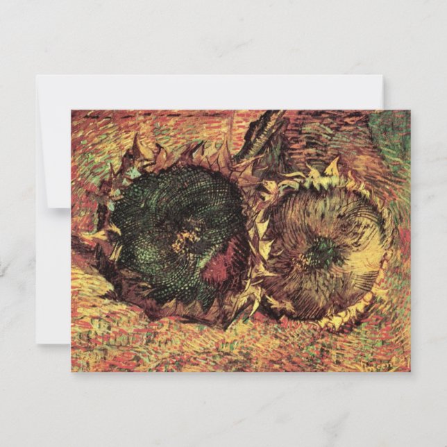 Carte Still Life Two Cut Sunflowers par Vincent van Gogh (Devant)