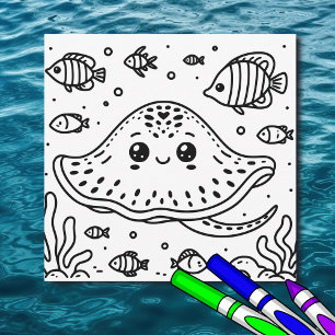 Carte Stingray de la créature marine   Page de coloriage